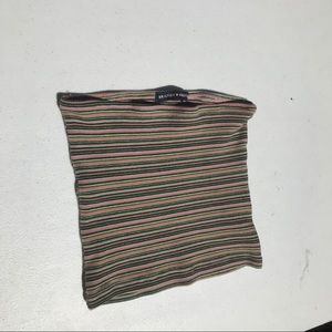 Pink and green striped tube top